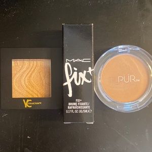MAC fix + setting spray, PUR 4-1 golden medium, YC collection vintage highlight